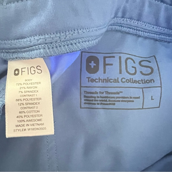 FIGS Zamora Jogger High Waisted Scrub Pants L Ceil Blue - Picture 3 of 6